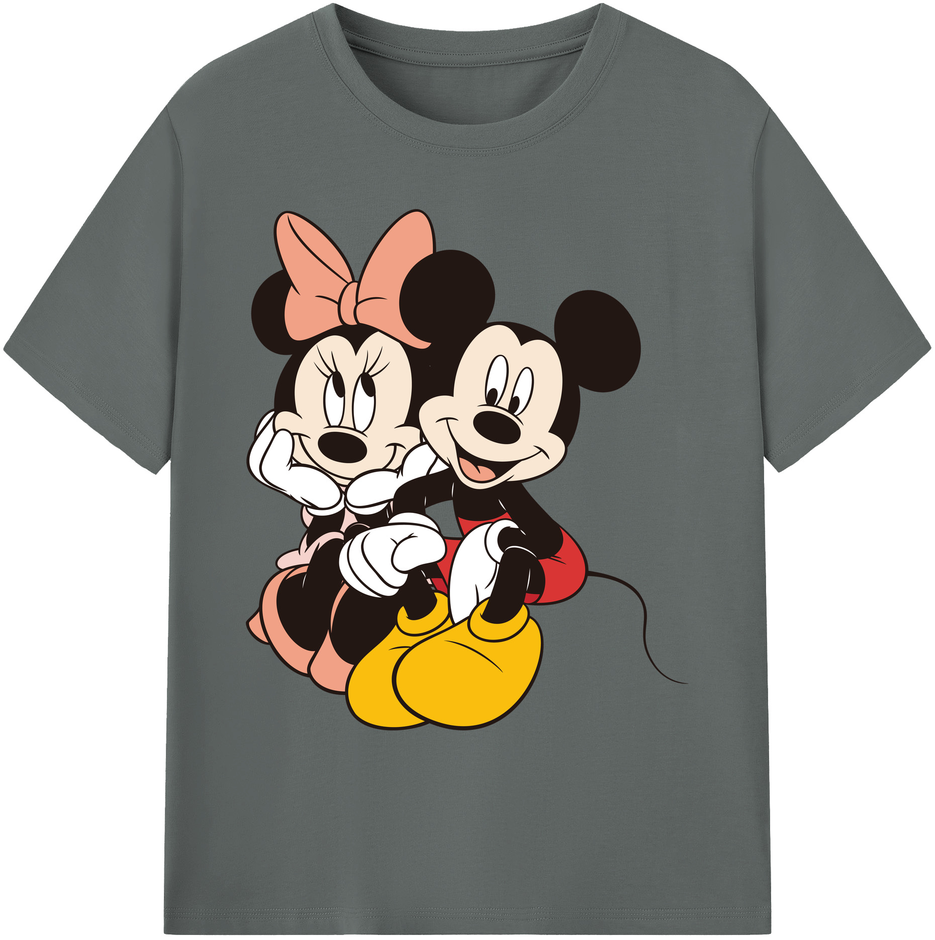 ミッキーマウス Mickey Mouse 綿100％ メンズ半袖Tシャツ｜肌触りやわらか＆通気性